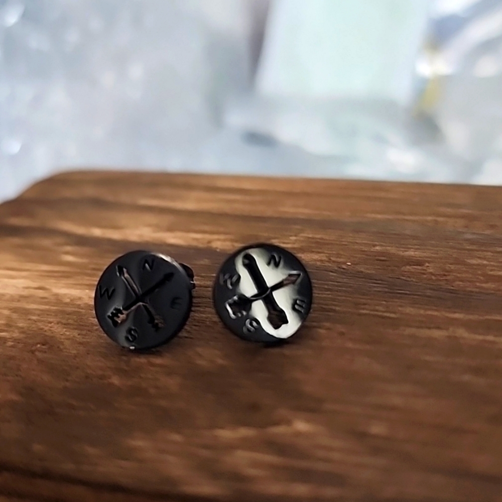Compass Arrow Earrings Stainless Steel Unisex